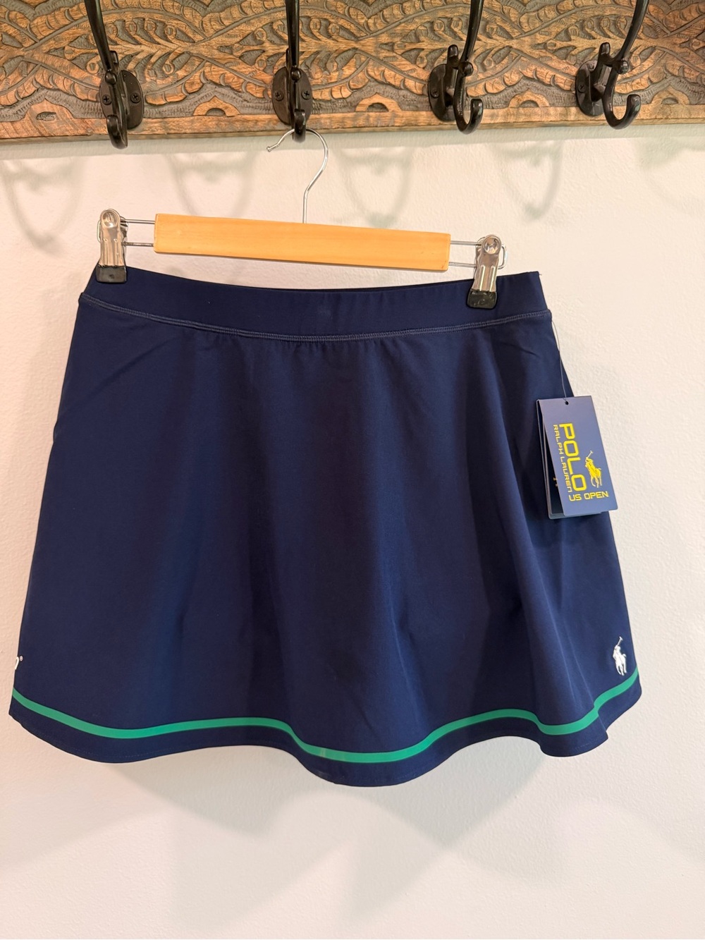 US OPEN Polo by Ralph Lauren Navy Skater Skirt with Green Stripe